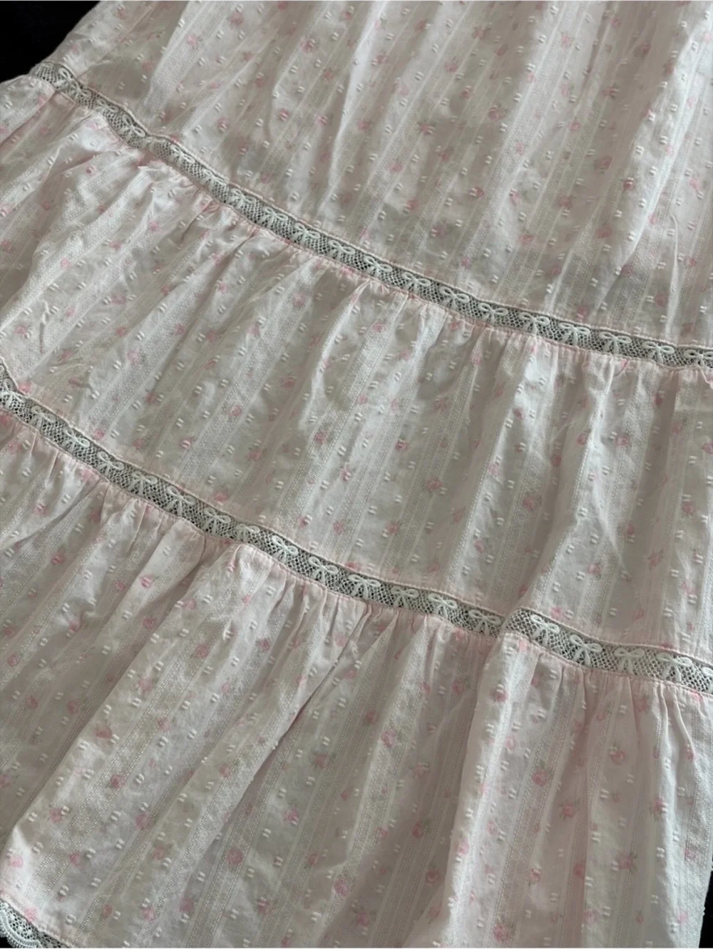 NWT Love Shack Fancy x Target Girls’ Isla Blooming Pink Tiered Maxi Skirt Sz 10